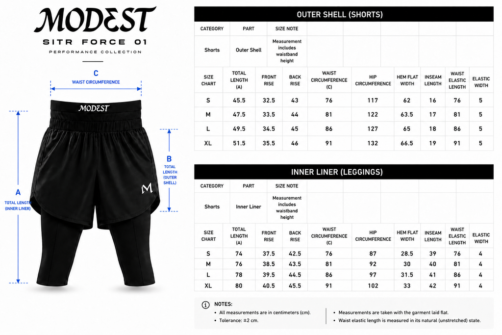 Sitr Force 01 - short deportivo Halal, vista lateral