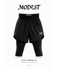 Sitr Force 01 - short deportivo cubre Awrah para hombre musulmán, vista frontal